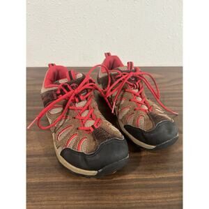 Merrell CHAMELEON Low Top Lace Brown Red Leather Mesh Hiking Shoes BOYS Size 3.5